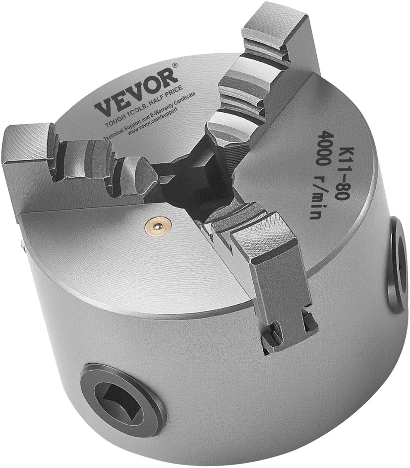 VEVOR 80 mm 3-žandikaulinis savaime centro sekraftas