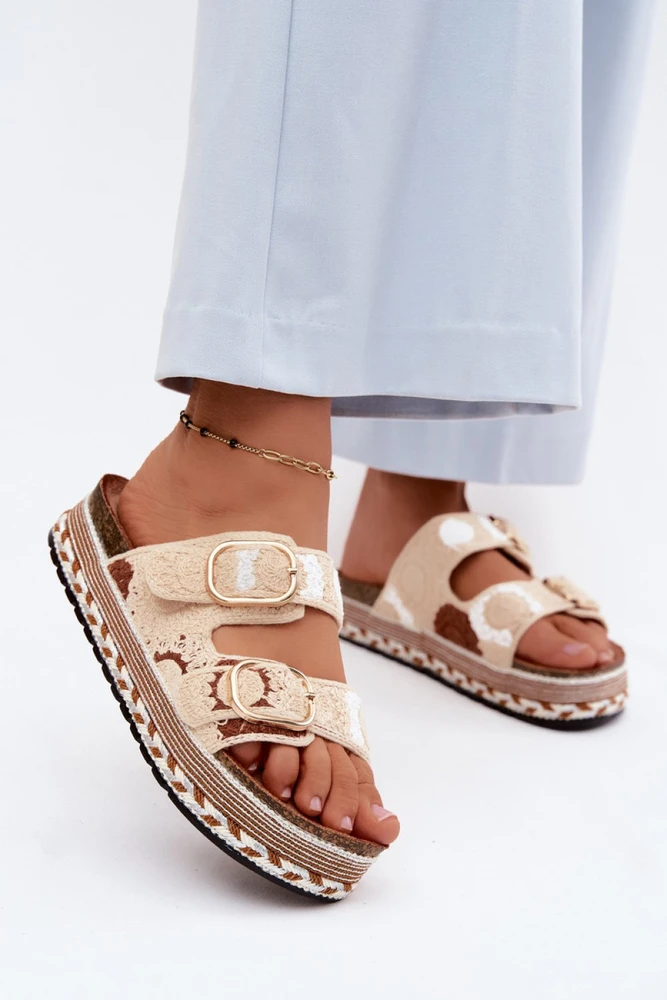 Tekstilinės platforminės basutės Step in style