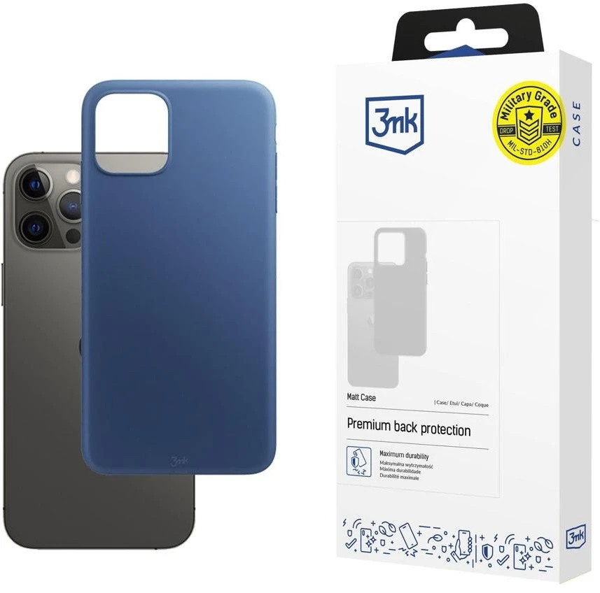 Nezatříděno 3Mk apsauginis 3mk matinis dėklas, skirtas iPhone 12 Pro Max - matinis Mėlyna