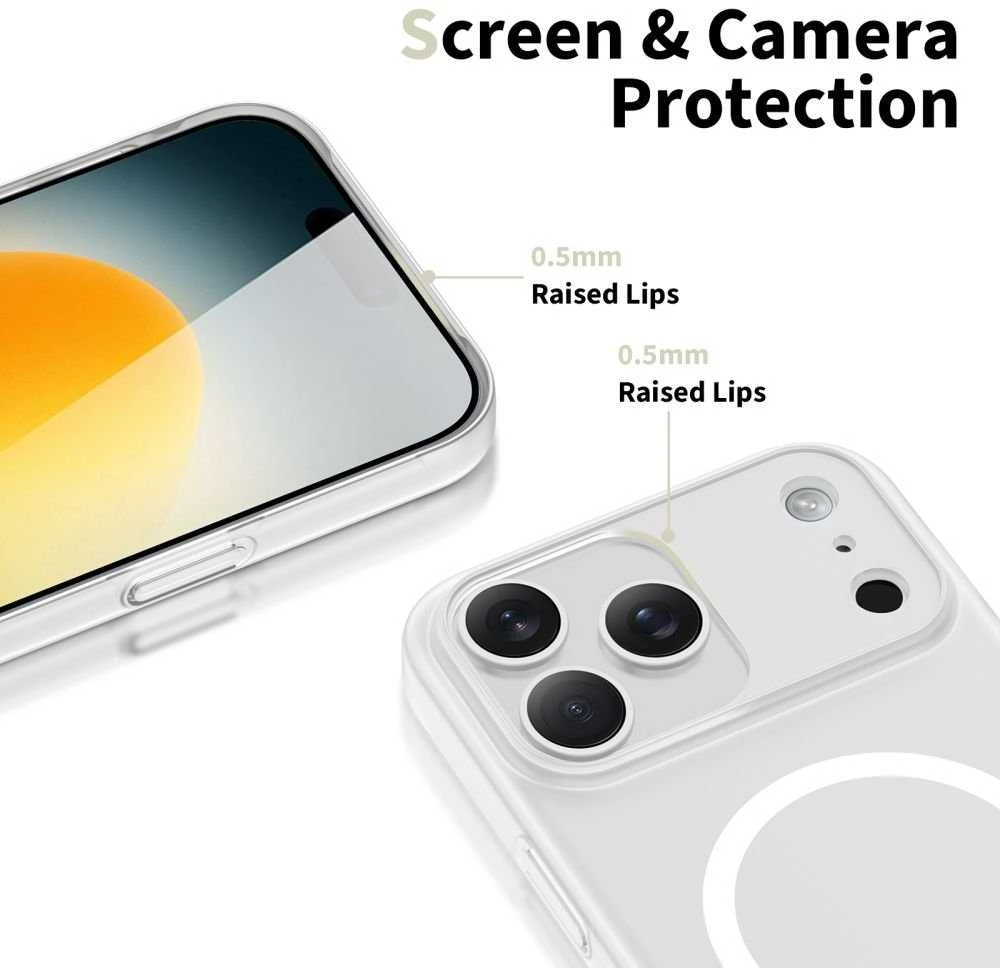 „Tech-Protect MagSlim MagSafe“ dėklas, skirtas „iPhone 17 Pro“ – matinis baltas