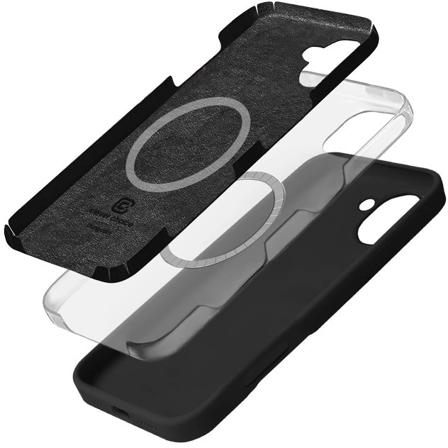 Dėklas Crong Color Cover Magnetic do iPhone 16 juoda