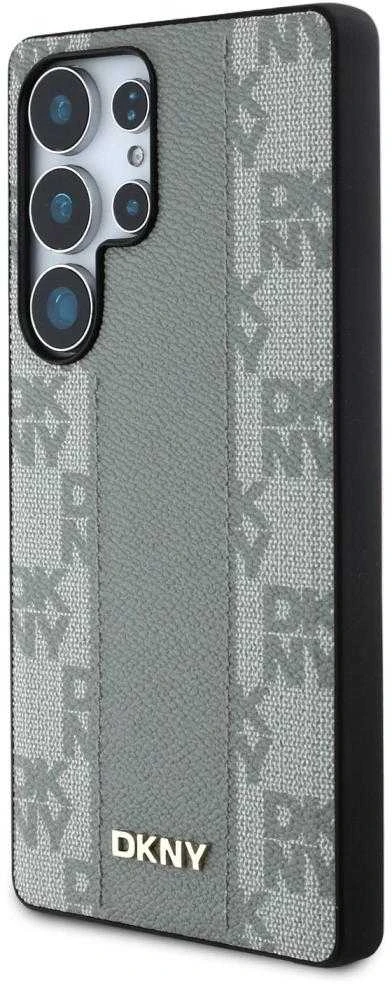 Dėklas DKNY odinis languotas MagSafe Samsung Galaxy S25 Ultra taupe