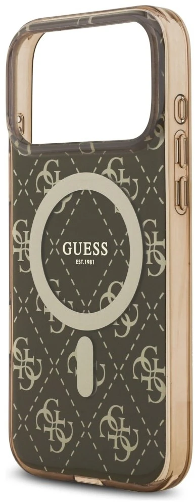 „Guess IML 4G“ „MagSafe“ dėklas su fonu, skirtas „iPhone 17 Pro“ – rudas