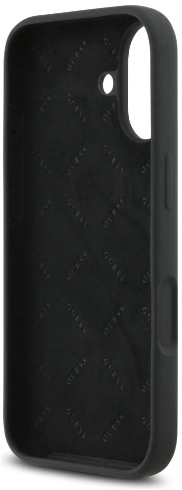 Telefono dėklas Guess Silicone Big 4G Script iPhone 17, juodas