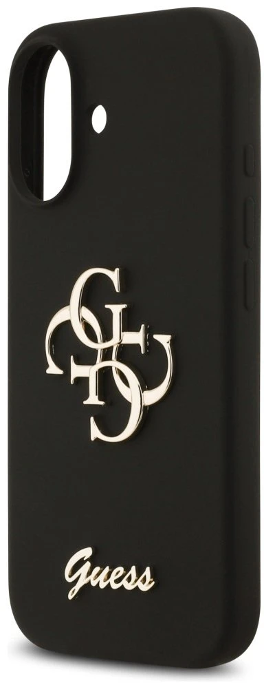 Telefono dėklas Guess Silicone Big 4G Script iPhone 17, juodas