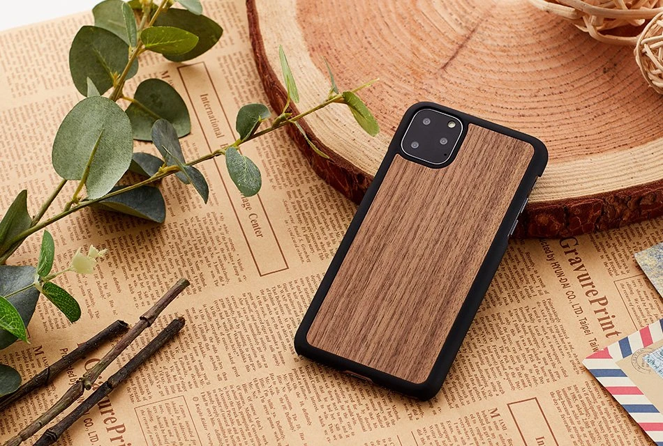 MAN Telefono dėklas iPhone 11 Pro, juodas riešutmedis