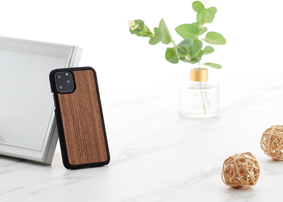 MAN Telefono dėklas iPhone 11 Pro, juodas riešutmedis