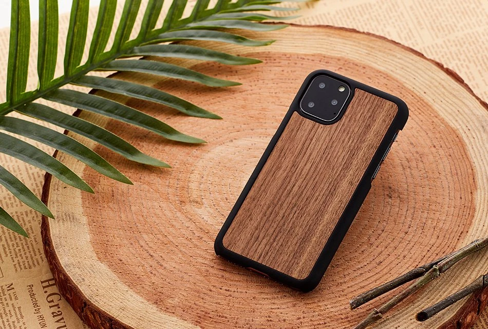 MAN Telefono dėklas iPhone 11 Pro Max, juodo riešutmedžio