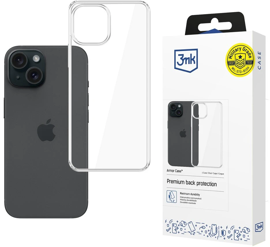 Telefono dėklas iPhone 13 / 14 3mk Armor Case, skaidrus