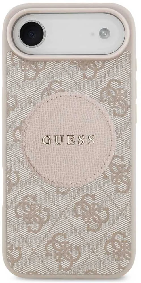 Dėklas Guess 4G Circle Classic Logo MagSafe skirtas Apple iPhone Air rožinės spalvos