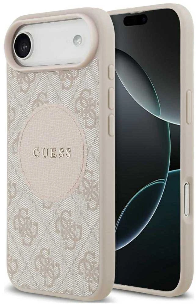Dėklas Guess 4G Circle Classic Logo MagSafe skirtas Apple iPhone Air rožinės spalvos