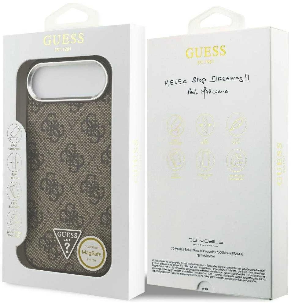 „Guess 4G“ trikampio logotipo „MagSafe“ dėklas, skirtas „iPhone Air“ – ruda