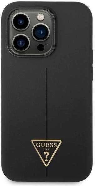 Guess GUHCP14LSLTGK Apple iPhone 14 Pro6,1" dėklas telefonui juodos spalvos hardcase Silicone Triangle