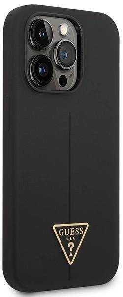 Guess GUHCP14LSLTGK Apple iPhone 14 Pro6,1" dėklas telefonui juodos spalvos hardcase Silicone Triangle