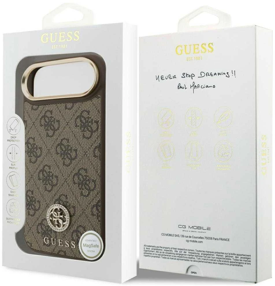 „Guess 4G Strass Logo MagSafe“ dėklas, skirtas „iPhone Air“ – rudas