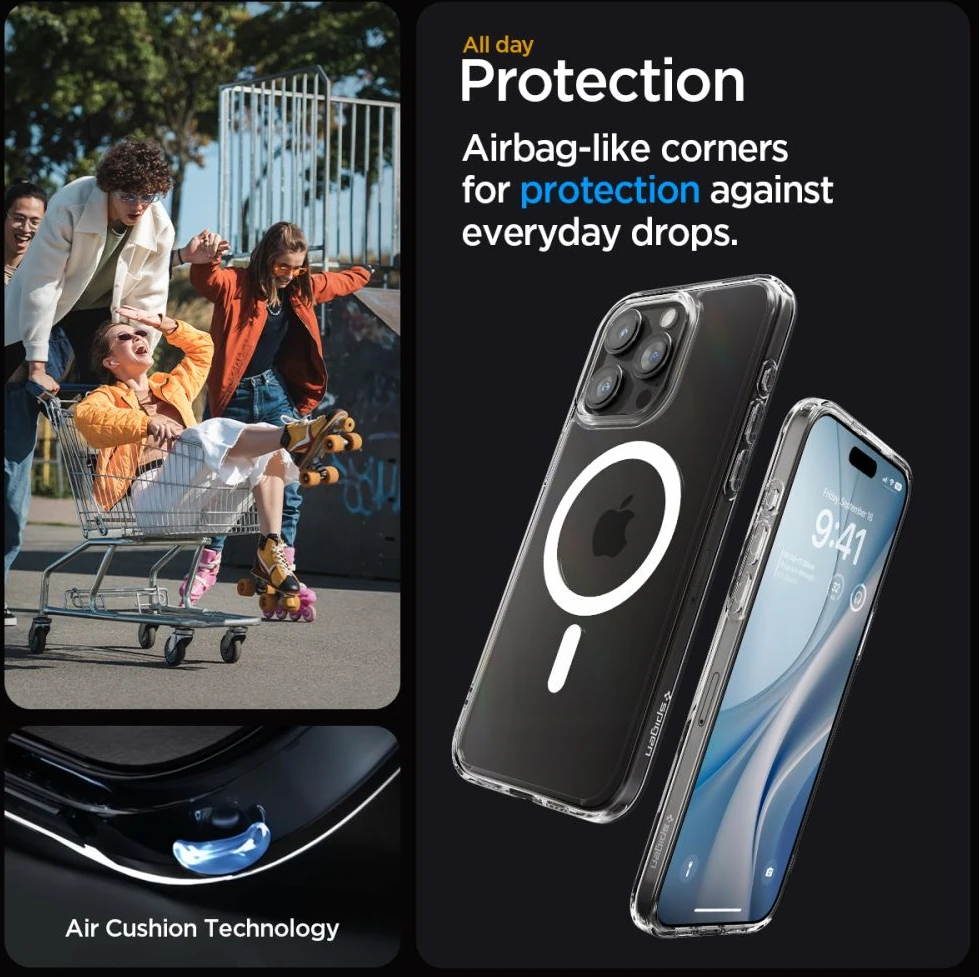 Spigen Ultra Hybrid (MagFit) dėklas skirtas Apple iPhone 15 Pro Max, spalva - Balta