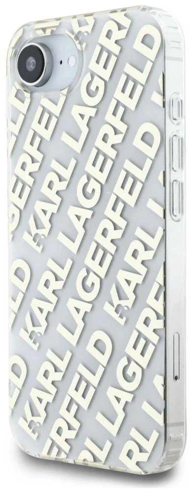 Karl Lagerfeld IML Repeat Logo iPhone 16e dėklas – auksinis