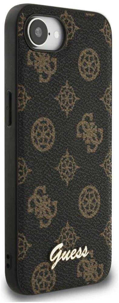 Guess Peony Script Logo MagSafe iPhone 16e Dėklas Juodas