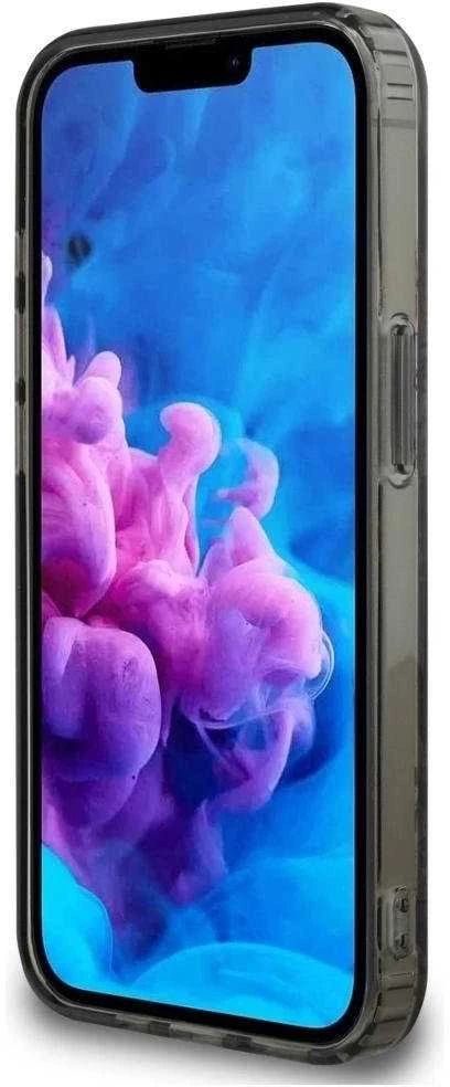 Guess IML Flowers MagSafe iPhone 16e Dėklas - Juodas