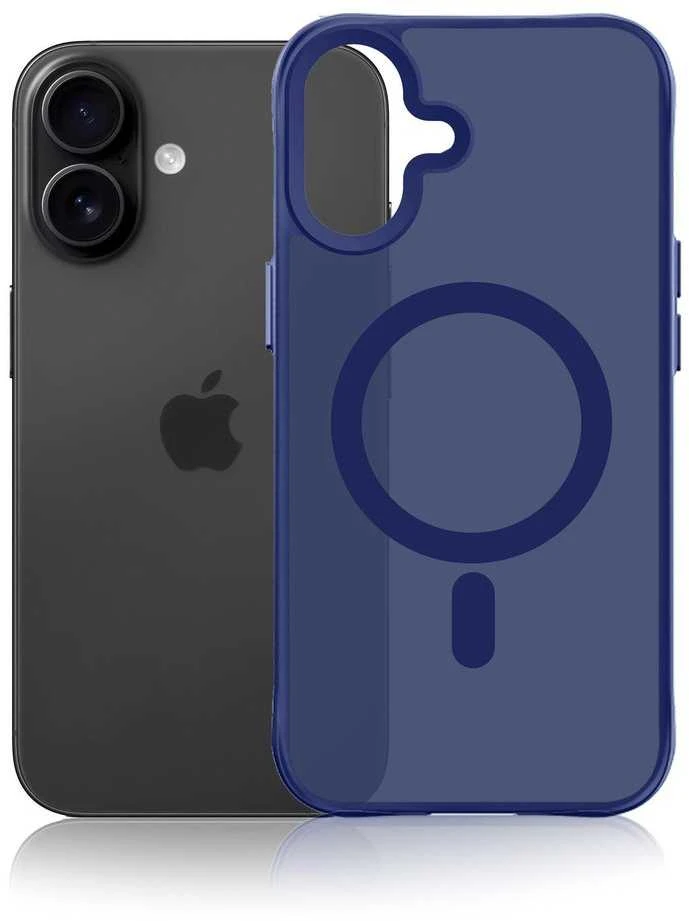 Dėklas 3Mk apsaugos 3mk dūmų spalvos „MagCase“, skirtas „iPhone 16“ – „Mėlyna-Translucent“