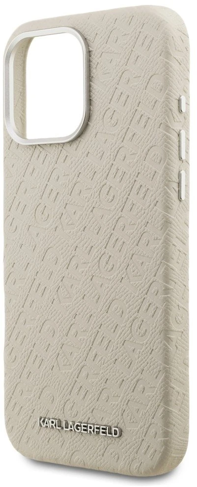 Dėklas Karl Lagerfeld FW Stamped Karl MagSafe Case for iPhone 16 Pro - rusvai gelsvas
