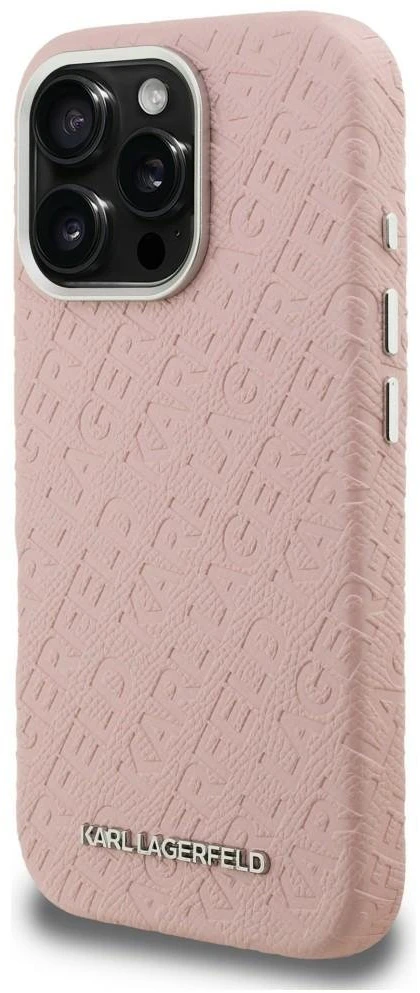 Dėklas Karl Lagerfeld FW Stamped Karl MagSafe Case for iPhone 16 Pro Max - Rožinė