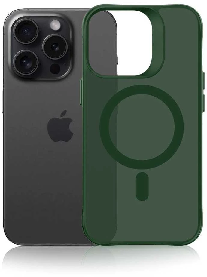 Dėklas 3Mk apsaugos 3mk dūminis „MagCase“, skirtas „iPhone 16 Pro Max“ - Žalias-permatomas