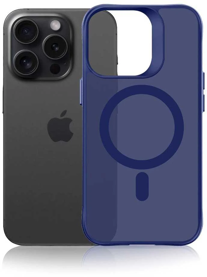 Dėklas 3Mk apsaugos 3mk dūminis „MagCase“, skirtas „iPhone 16 Pro“ – Mėlyna-permatomas