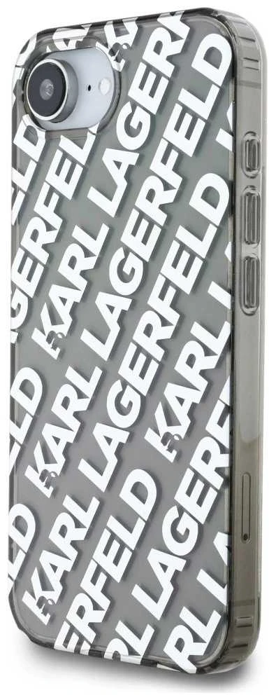 Karl Lagerfeld IML Repeat Logo dėklas, skirtas iPhone 16e - sidabrinis
