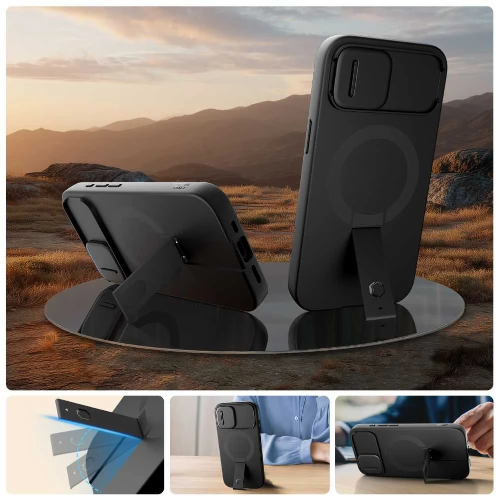 Tech-Protect Kevlar Aura MagSafe dėklas skirtas Apple iPhone 16e – juodos spalvos