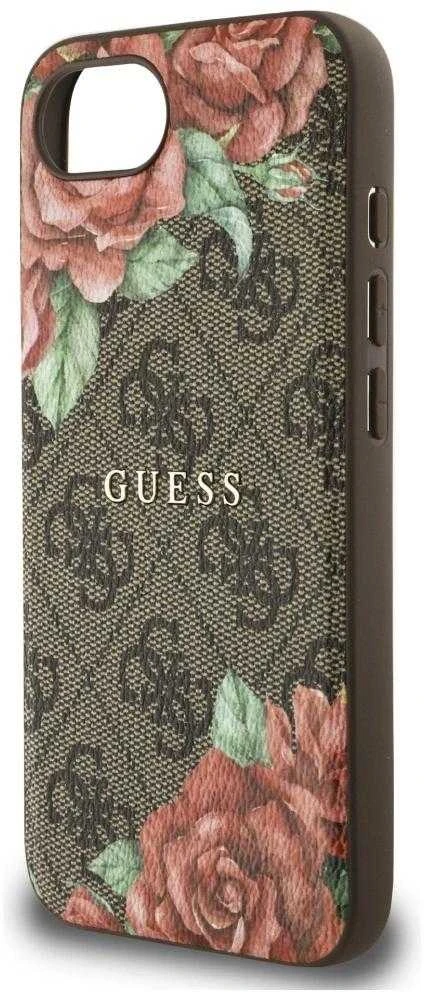Guess 4G Flowers Print MagSafe dėklas iPhone 16e - ruda
