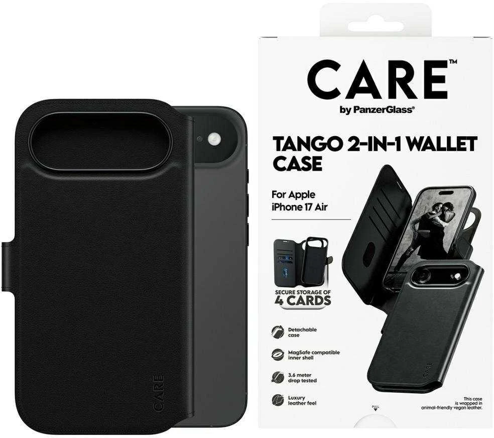 „Panzer Glass CARE by PanzerGlass Feature Tango 2in1“ piniginės dėklas su „MagSafe“ plokšte, skirtas „iPhone Air“ - Juodas