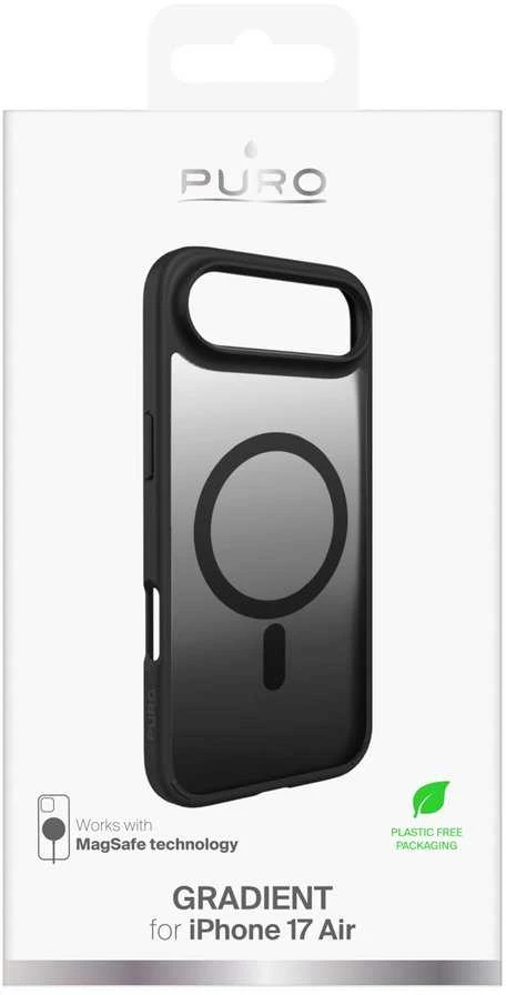 Puro Gradient TPU dėklas suderinamas su MagSafe skirtas Apple iPhone 17 Air - juodos spalvos