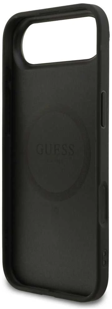 GUESS dėklas, skirtas IPHONE 17 Air, suderinamas su MagSafe GUHMP17MG4GFRK (PU 4G Ring Classic Logo) juodas