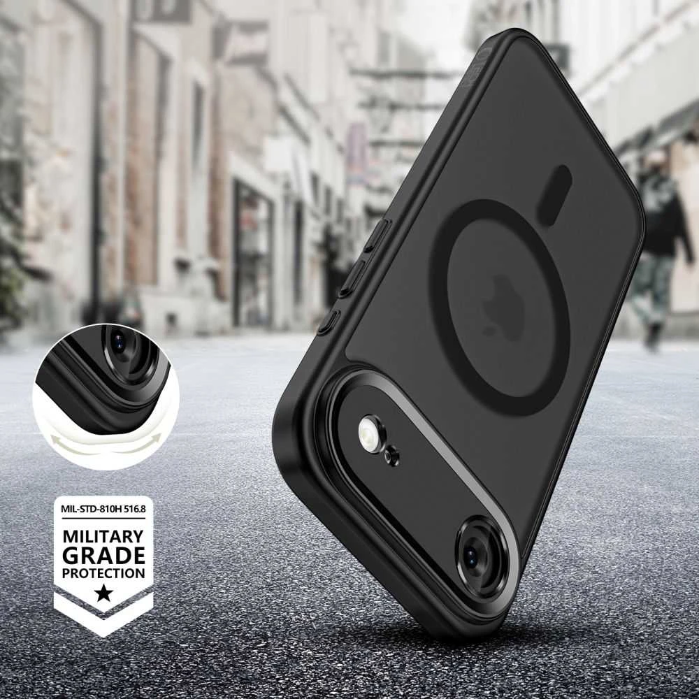 Tech-Protect MagCam MagSafe dėklas skirtas Apple iPhone 17 Air – matinis juodos spalvos