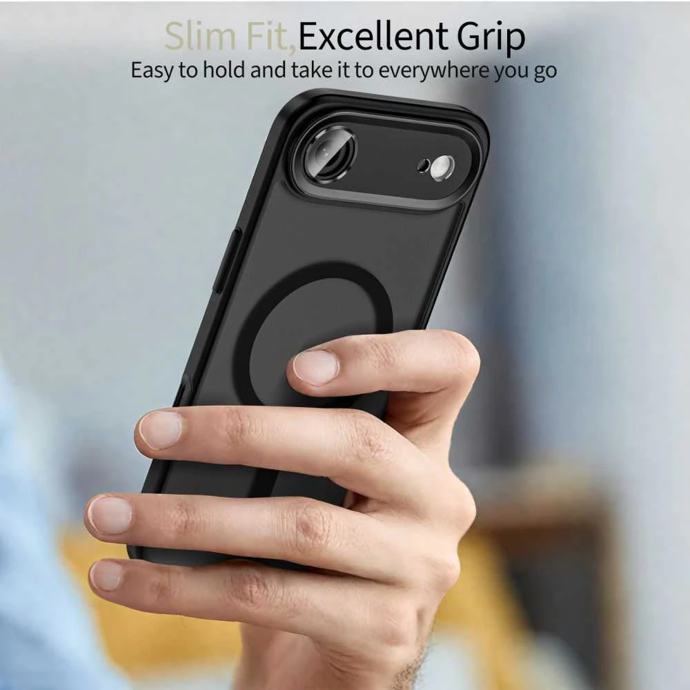 Tech-Protect MagCam MagSafe dėklas skirtas Apple iPhone 17 Air – matinis juodos spalvos