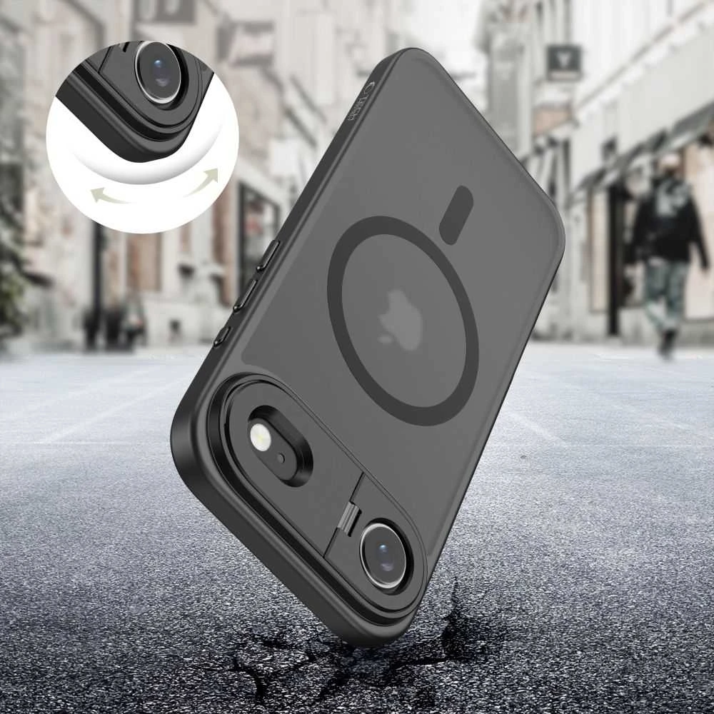 Tech-Protect MagStand MagSafe dėklas skirtas Apple iPhone 17 Air – matinis juodos spalvos
