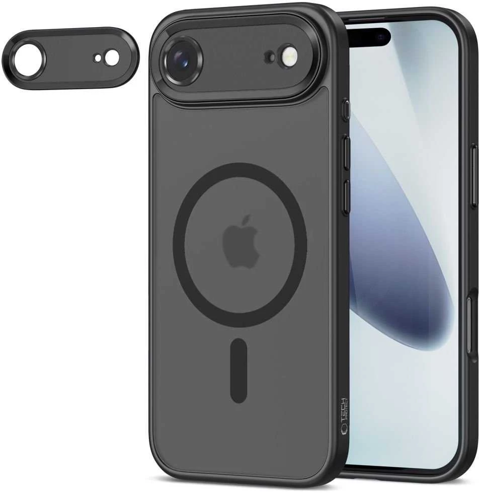 Tech-Protect MagCam MagSafe dėklas skirtas Apple iPhone 17 Air – matinis juodos spalvos