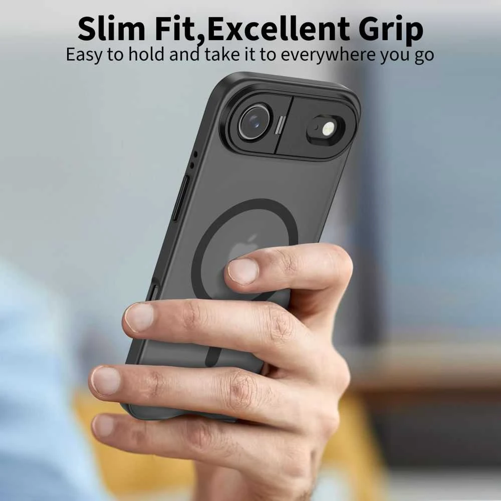 Tech-Protect MagStand MagSafe dėklas skirtas Apple iPhone 17 Air – matinis juodos spalvos