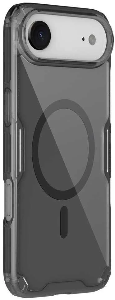 Nillkin Nature TPU Pro Magnetic dėklas suderinamas su MagSafe skirtas Apple iPhone 17 Air – Translucent juodos spalvos