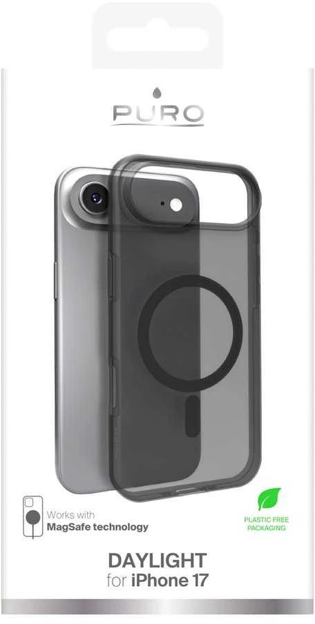 Puro Daylight Magsafe Compatible Silikoninis dėklas for iPhone 17 Air - Translucent Juodas