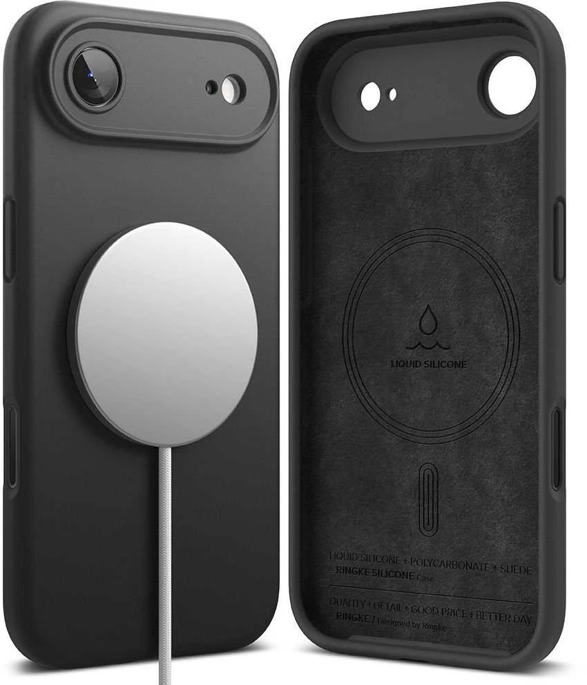 „Ringke“ silikoninis magnetinis „MagSafe“ dėklas, skirtas „iPhone 17 Air“ – Juodas