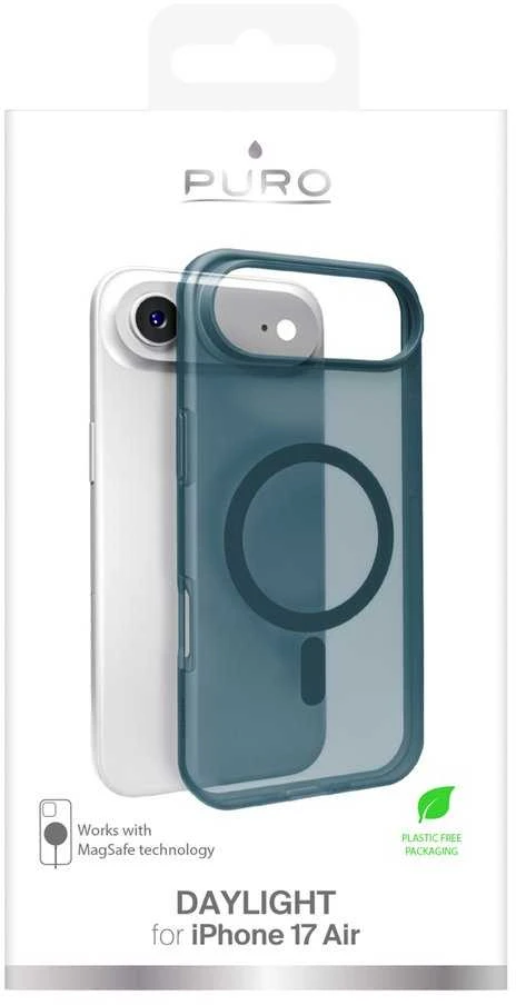 Puro Daylight Magsafe Compatible Silikoninis dėklas for iPhone 17 Air - Translucent Turquoise