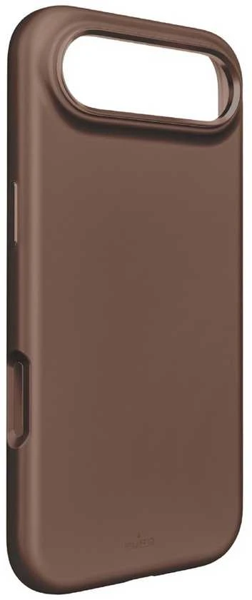 Puro Icon Mag Pro skysto silikoninio dėklo dėklas, skirtas iPhone 17 Air, suderinamas su MagSafe, su kameros apsauga ir aliuminio Mygtukai - rudas