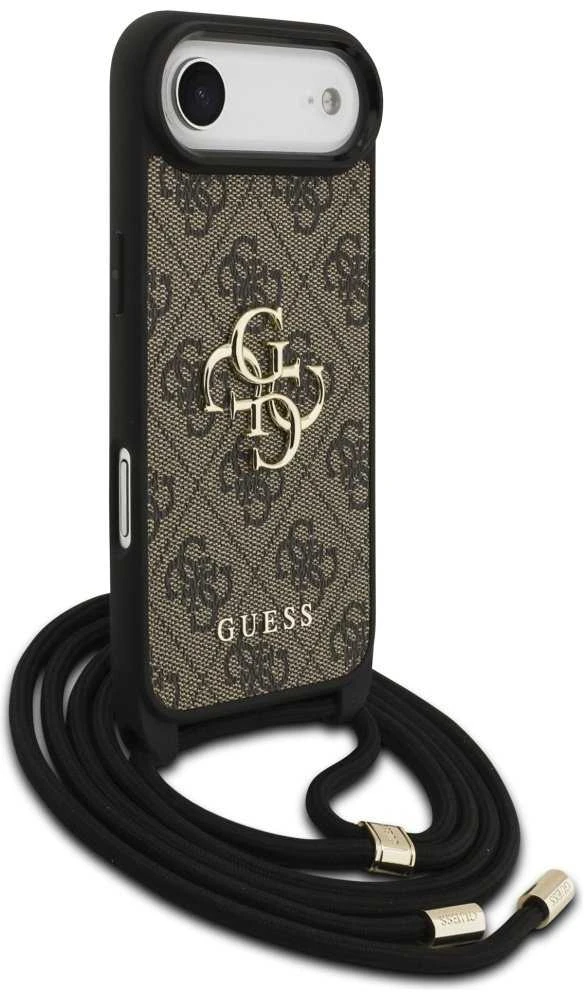 Dėklas Guess 4G Big Logo Cord Stap Crossbody skirtas Apple iPhone Air rudos spalvos