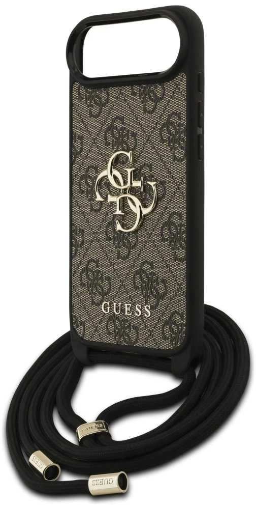 Dėklas Guess 4G Big Logo Cord Stap Crossbody skirtas Apple iPhone Air rudos spalvos