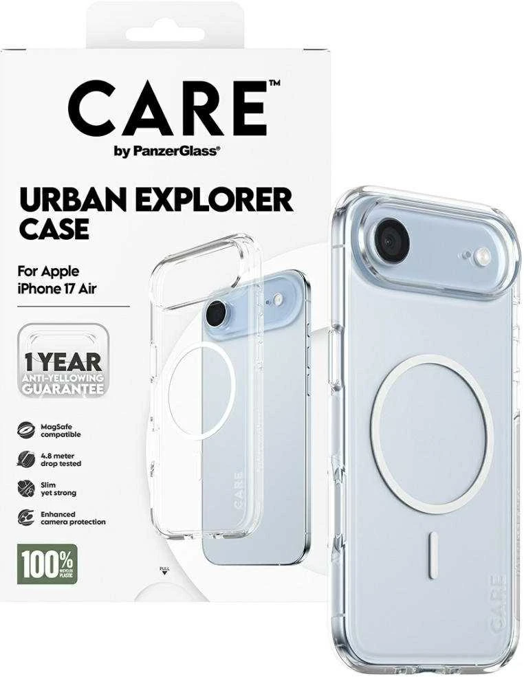„Panzer Glass CARE by PanzerGlass“ flagmaninis „Urban Explorer“ dėklas su „Baltas MagSafe“, skirtas „iPhone Air“ – permatomas
