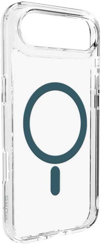 Puro Lite Mag TPU+PC dėklas suderinamas su MagSafe skirtas Apple iPhone 17 Air – skaidrus su turkio spalvos žiedu