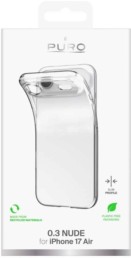 Puro 0.3 Nude Ultra-Slim TPU dėklas skirtas Apple iPhone 17 Air – skaidrus