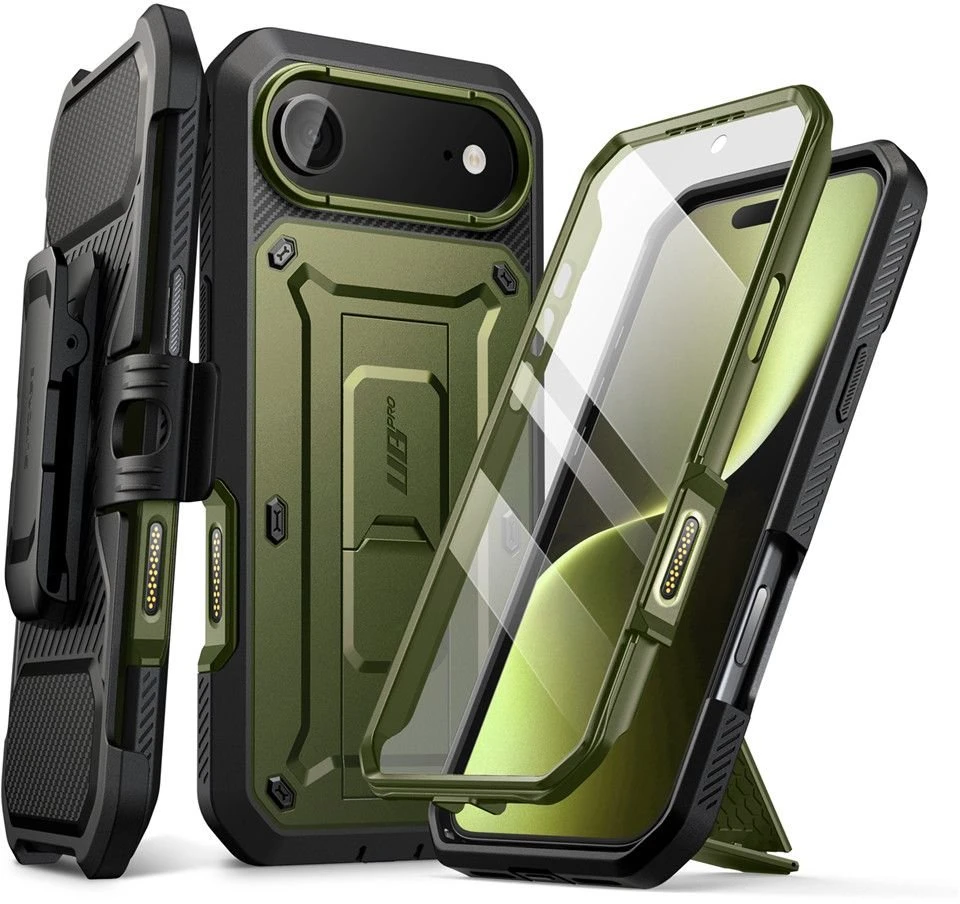 Telefono dėklas iPhone 17 Air žalias atsparus smūgiams Supcase
